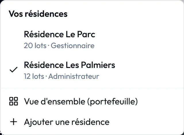 Plusieurs résidences